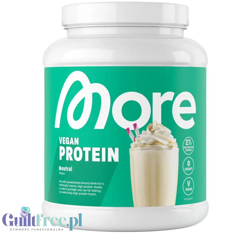 More Nutrition Total Vegan Protein Neutral 0,6kg - niesłodzona wegańska odżywka o smaku Naturalnym