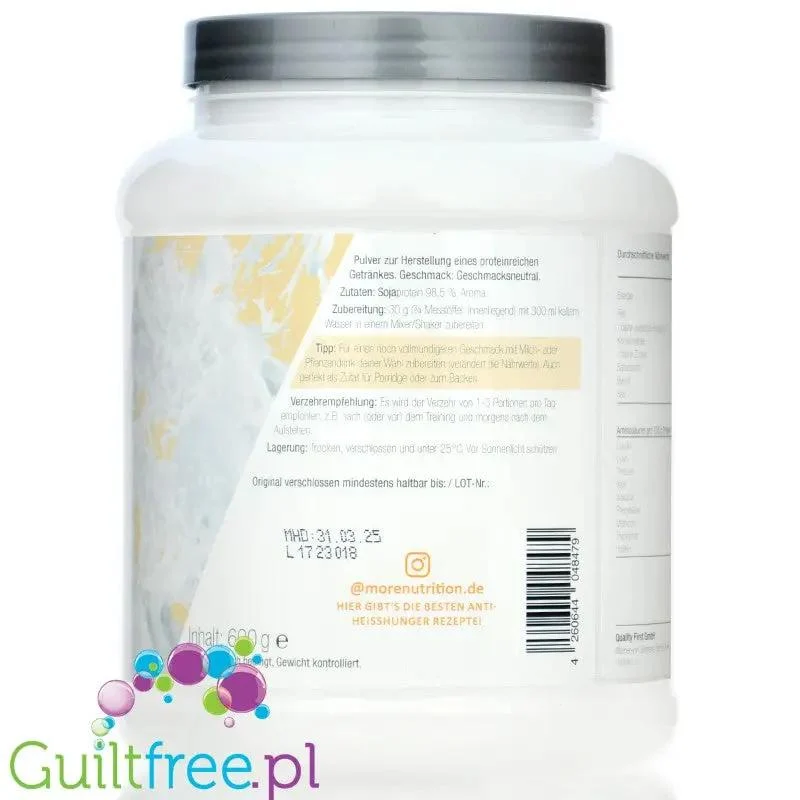 More Nutrition Total Vegan Protein Neutral 0,6kg - niesłodzona wegańska odżywka o smaku Naturalnym