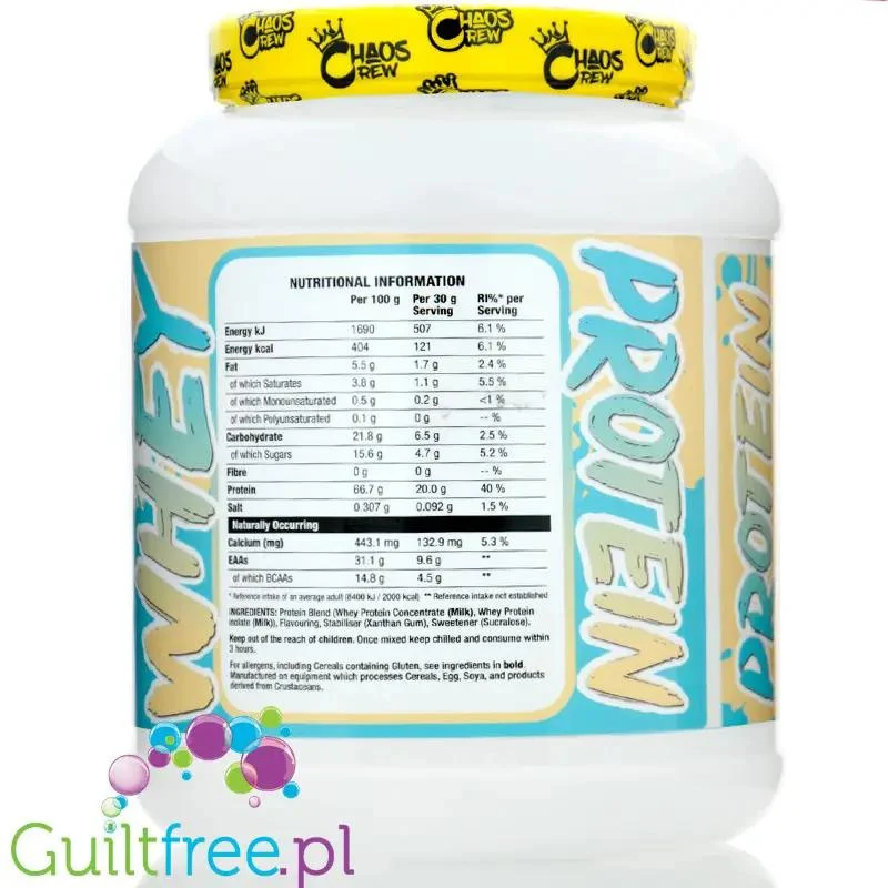 Chaos Crew Whey Protein Vanilla Ice Cream - odżywka białkowa WPC & WPI, smak Lodów Waniliowych