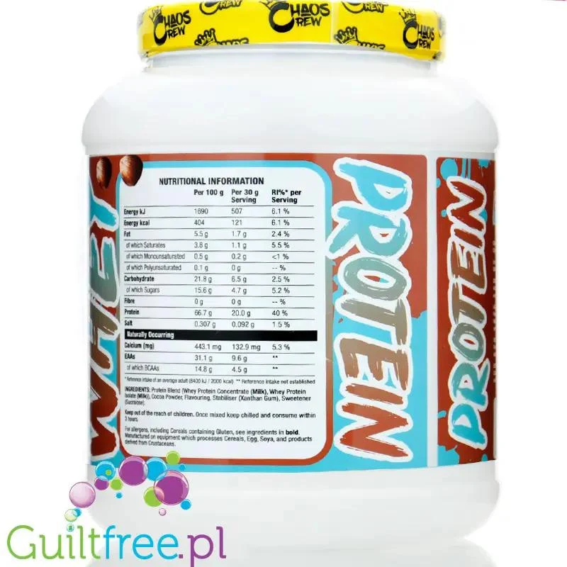 Chaos Crew Whey Protein Chocolate Bueno - odżywka białkowa WPC & WPI, smak Czekoladowego Batonika z Orzechami