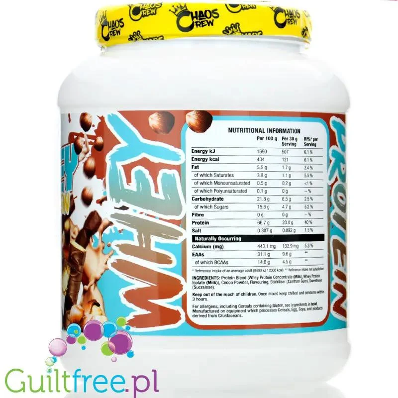Chaos Crew Whey Protein Chocolate Bueno - odżywka białkowa WPC & WPI, smak Czekoladowego Batonika z Orzechami