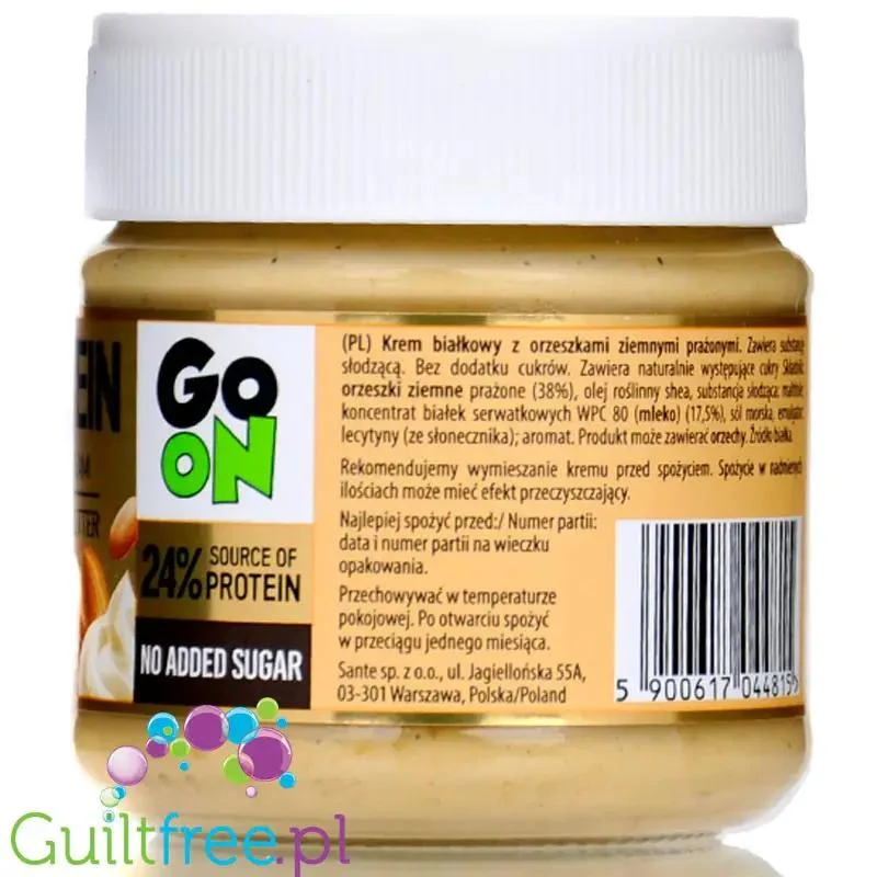 Sante GoON White Cream & Peanut Butter - biały krem białkowy z orzechami i WPC80, bez dodatku cukru