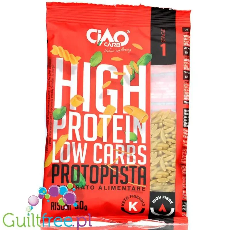 Ciao Carb High Protein ProtoPasta, Risoni - makaron proteinowy 60% białka, Ryż