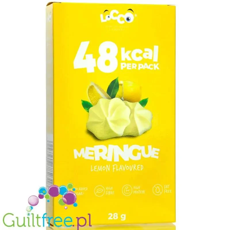 Locco Meringue Lemon - bezy bez cukru z erytrytolem, 1kcal w sztuce, Cytryna