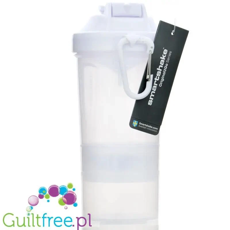 SmartShake Original2Go Pure White Shaker 600ml - Czysta Biel, szejker z ruchomym uchwytem
