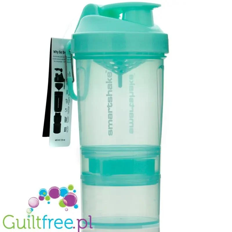 SmartShake Original2Go Mint Green Shaker 600ml - miętowy szejker z ruchomym uchwytem