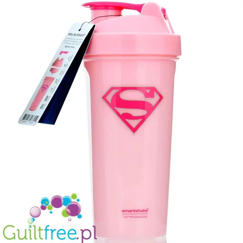 SmartShake Lite DC Cosmics Supergirl 800ml - różowy szejker z ruchomym uchwytem