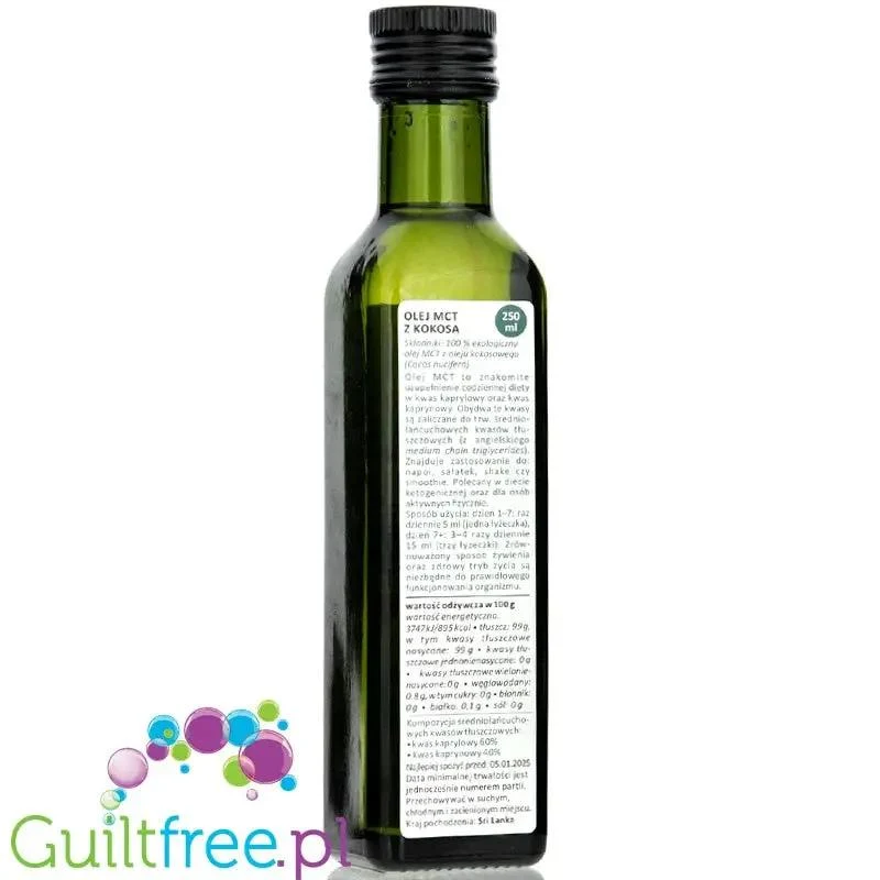 Batom Olej MCT płynny z kokosa 250ml - ekologiczny MCT z kokosów ze Sri Lanki 100%