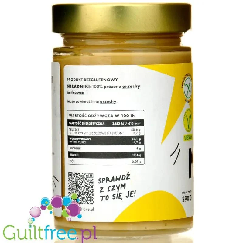 Maslove Nerkowiec Supersmooth 290g - bezglutenowa miazga z prażonych nerkowców 100%