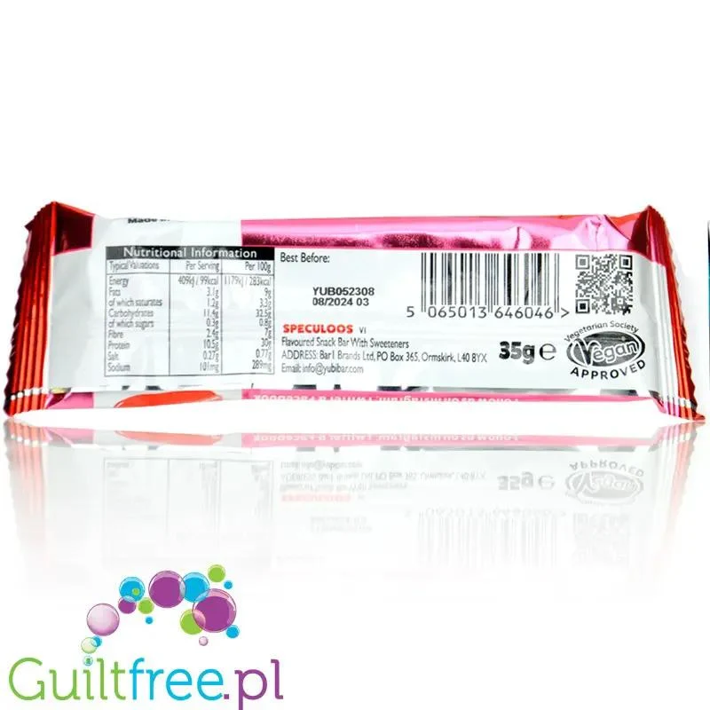 YuBi Bar Protein Bar Speculoos 99kcal - wegański baton proteinowy bez cukru 10g białka