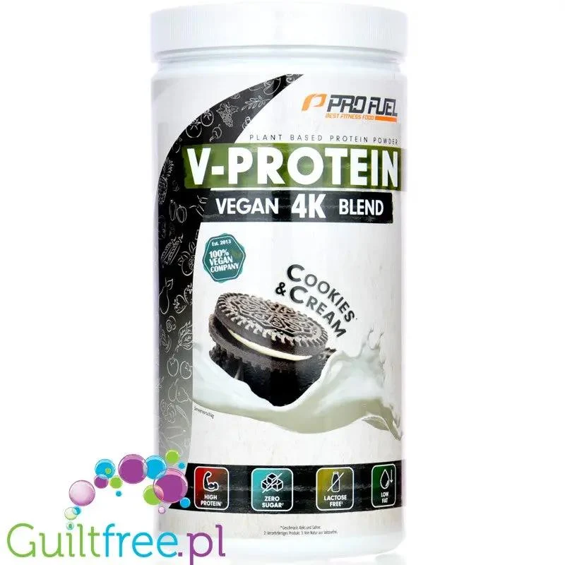 Pro Fuel V-Protein 4K Cookies & Cream 750g - wegańska odżywka proteinowa o smaku ciastek z kremem