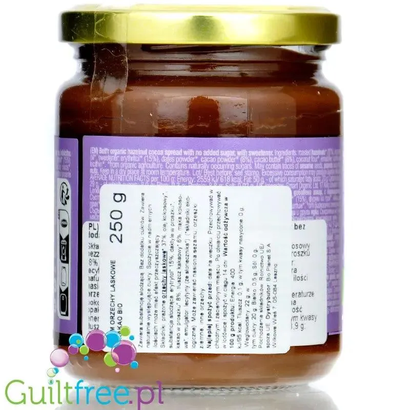 Bett'r Hazelnut Cocoa Spread - wegański krem czekoladowo-orzechowy bez cukru z erytrolem
