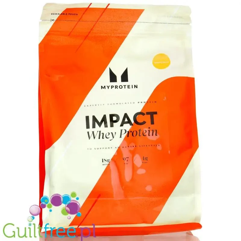 MyProtein Impact Whey White Gold 1KG - odżywka białkowa WPC o smaku białej czekolady i karmelu