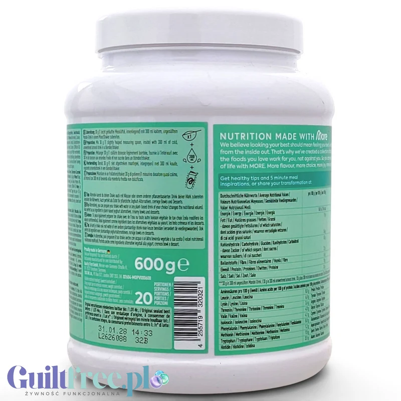 More Nutrition Total Vegan Protein Cinnalicious 0,6kg - wegańska odżywka białkowa, smak Płatki Cynamonowe