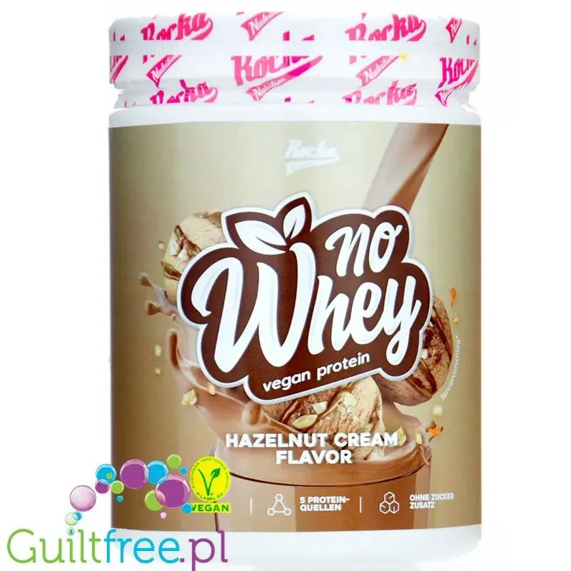 Rocka Nutrition Protein Shake Hazelnut Cream 300g - wegańska odżywka białkowa 5 źródeł białka, bez glutenu i orzechów