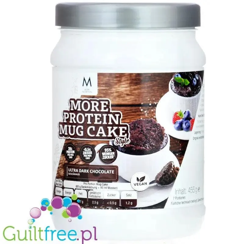 More Nutrition Protein Mug Cake Ultra Dark Chocolate 455g - proteinowa babeczka z kubeczka (ciemna czekolada) 20g białka