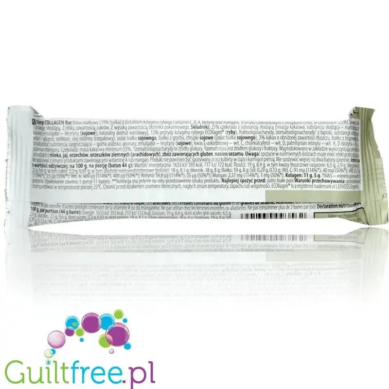 Olimp Collagen Protein Bar Chocolate - baton proteinowy z rybim kolagenem, biotyną i witaminą C, smak Czekolada