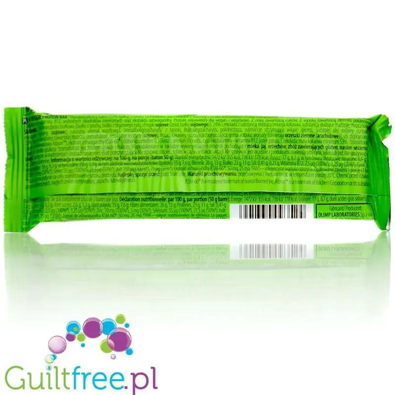 Olimp Veggie Protein Bar Chocolate Peanut - wegański baton proteinowy z ekstraktem ashwagandhy, smak czekoladowo-orzechowy