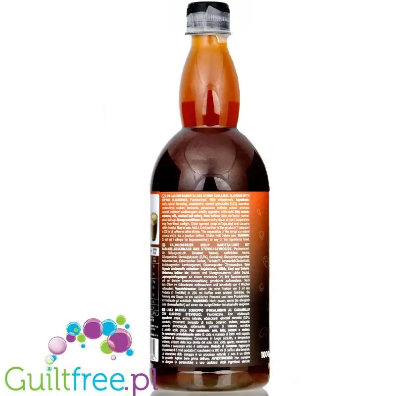 Locco Zero Calorie Barista Caramel 1L - karmelowy syrop zero kalorii bez cukru do kawy i deserów