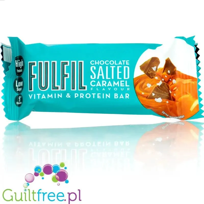 Fulfil Chocolate Salted Caramel 148kcal - baton proteinowy z witaminami (Solony Karmel & Mleczna Czekolada)