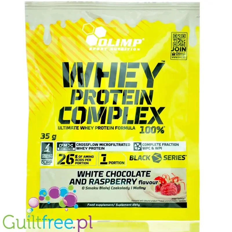 Olimp Whey Protein Complex White Chocolate Raspberry - spróbuj kultowego smaku białka! saszetka 35g