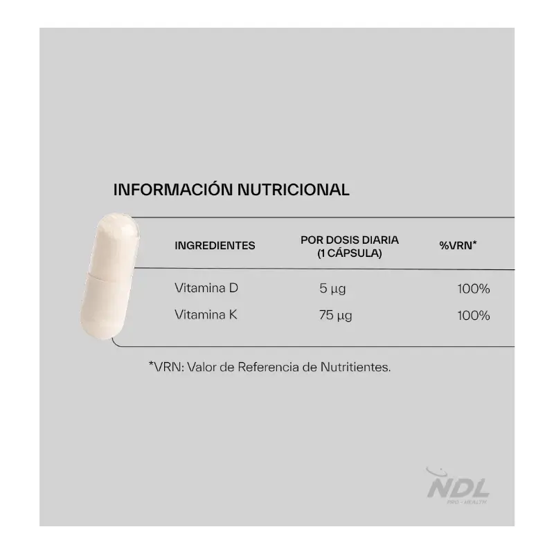 Ndl Pro-Health Vitamin D3 and K2, 90 capsules