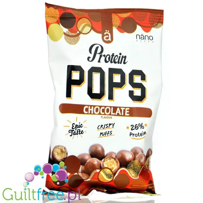 Nano Ä Protein Pops Chocolate - chrupiące kuleczki proteinowe 10g białka w polewie z czekolady