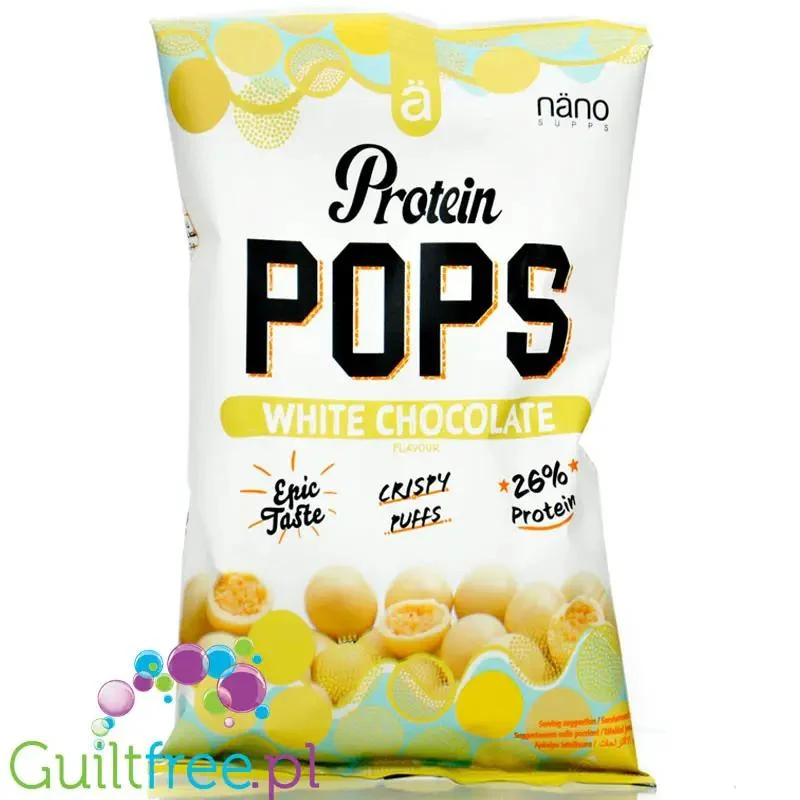 Nano Ä Protein Pops White Chocolate - chrupiące kuleczki proteinowe 10g białka w polewie z białej czekolady