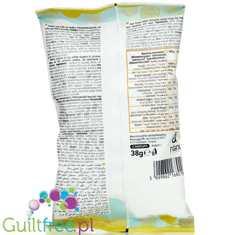 Nano Ä Protein Pops White Chocolate - chrupiące kuleczki proteinowe 10g białka w polewie z białej czekolady