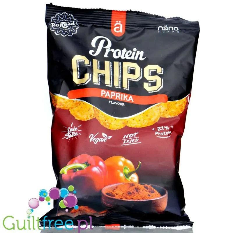 Nano Ä Vegan Protein Chips Paprika - wegańskie chipsy białkowe Paprykowe bez soi i mleka