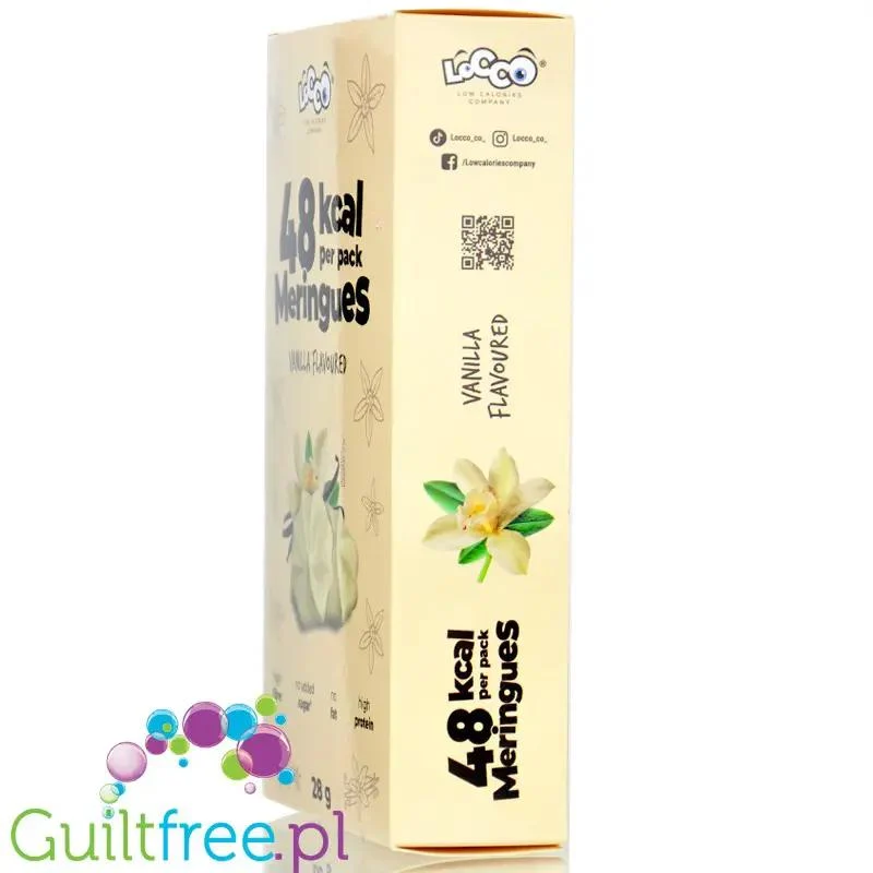 Locco Meringue Vanilla - waniliowe bezy bez cukru z erytrytolem, 1kcal w sztuce