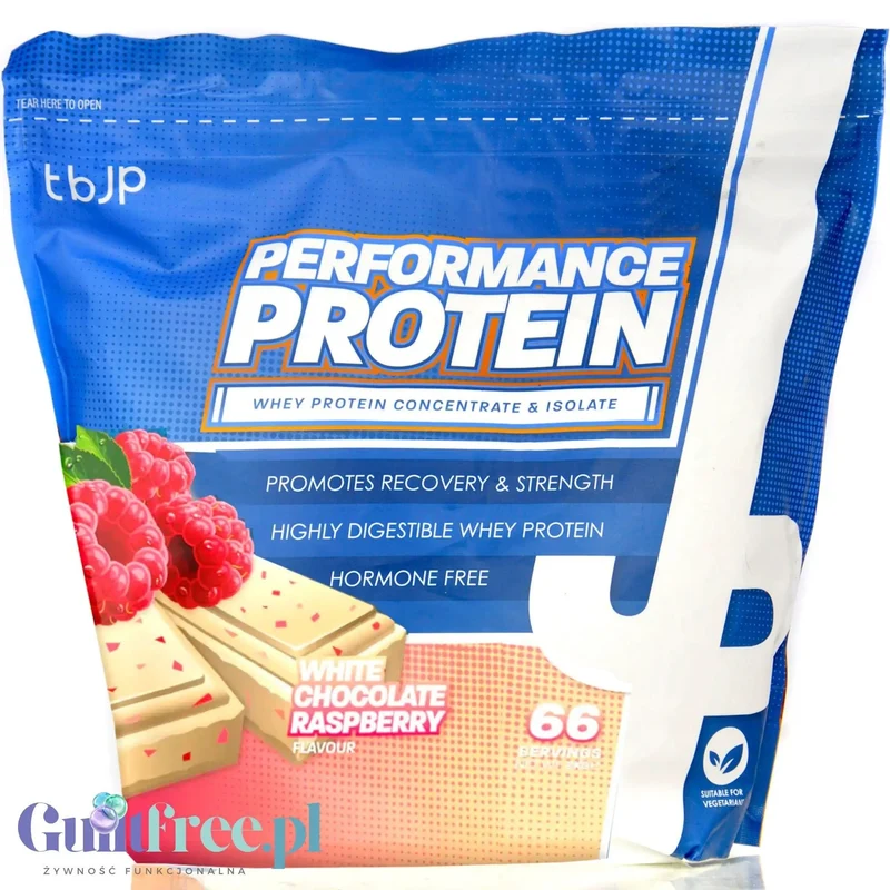 TBJP Performance Protein WPC & Isolate White Chocolate Raspberry 2kg - odżywka białkowa WPC & WPI, Biała Czekolada & Malina
