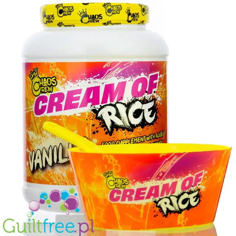 Chaos Crew Cream of Rice Vanilla 1,8kg - kleik ryżowy bez cukru, regeneracyjny posiłek treningowy, Wanilia