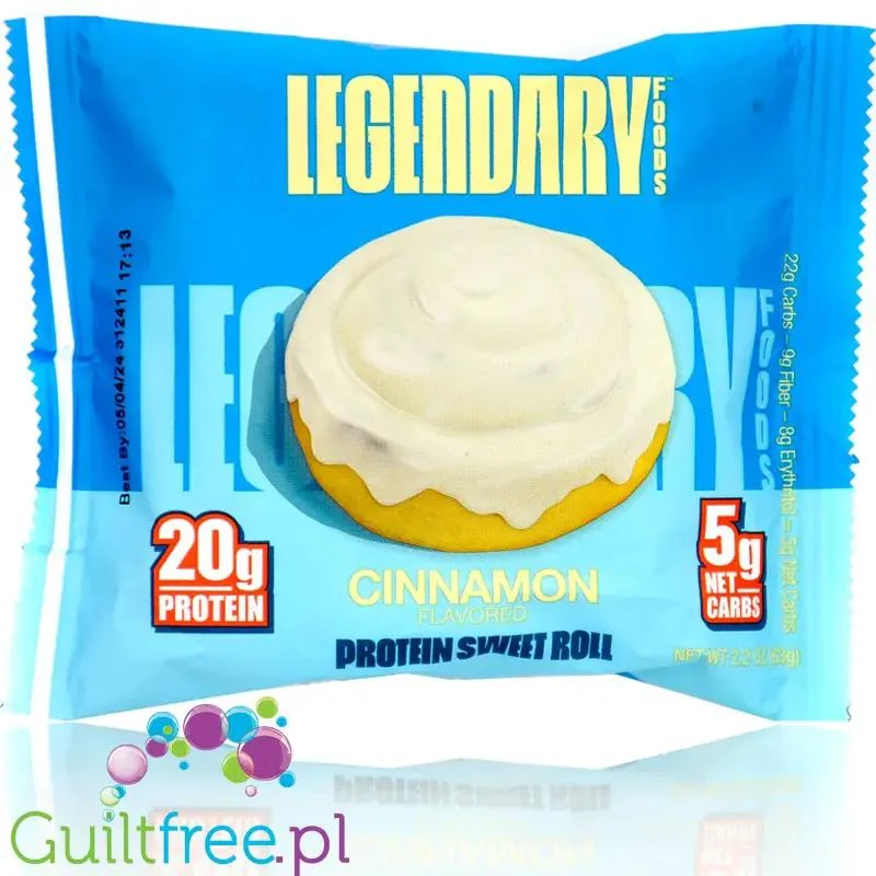 Legendary Foods Protein Sweet Roll Cinnamon - proteinowe zawijane ciacho cynamonowe bez cukru 20g białka