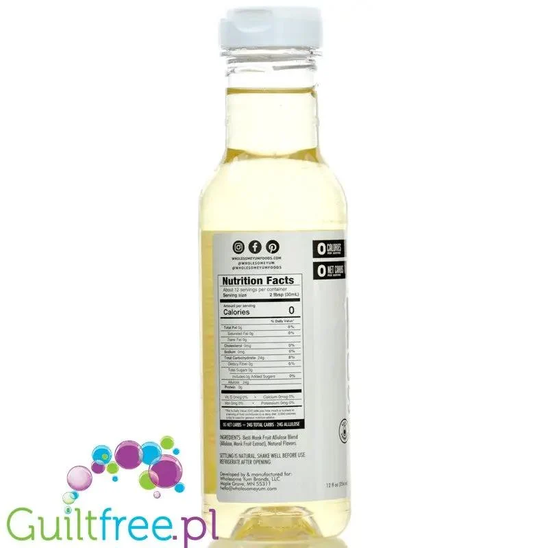 Wholesome Yum Keto Coffee Syrup Vanilla - keto syrop do kawy bez cukru o smaku waniliowym