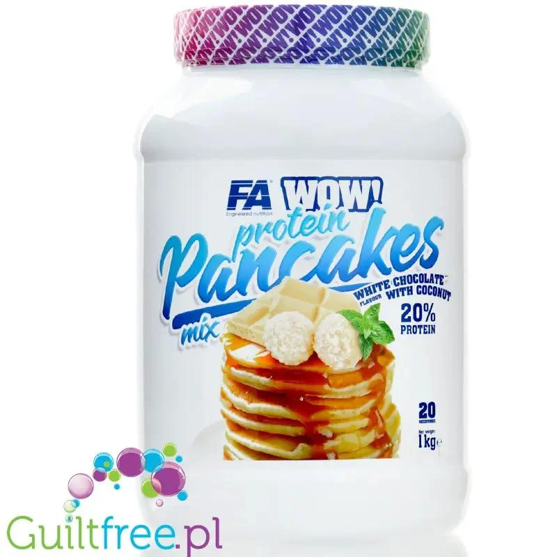 FA WOW! Protein Pancakes White Chocolate & Coconut 1kg - naleśniki proteinowe bez cukru, Biała Czekolada & Kokos