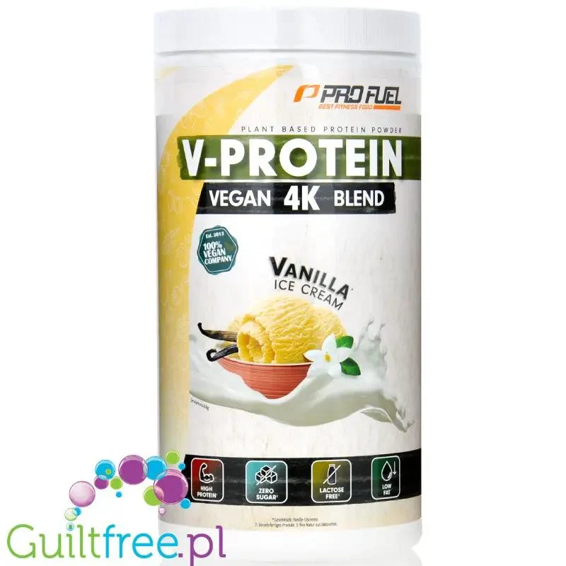 Pro Fuel V-Protein 4 K Vanilla Ice Cream 0,75kg - wegańska odżywka białkowa o smaku lodów waniliowych
