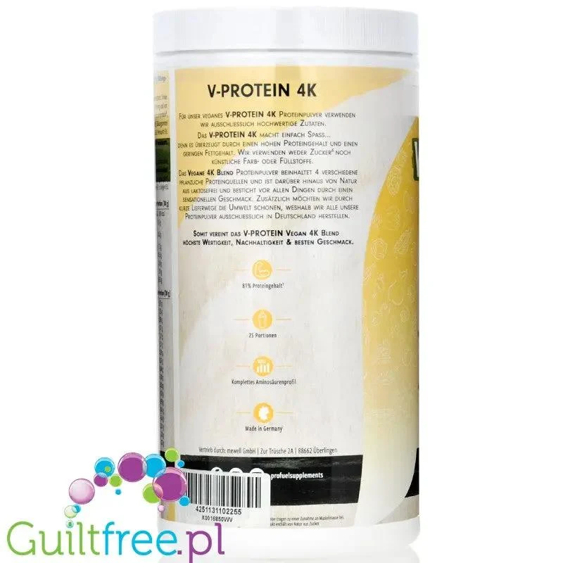 Pro Fuel V-Protein 4 K Vanilla Ice Cream 0,75kg - wegańska odżywka białkowa o smaku lodów waniliowych
