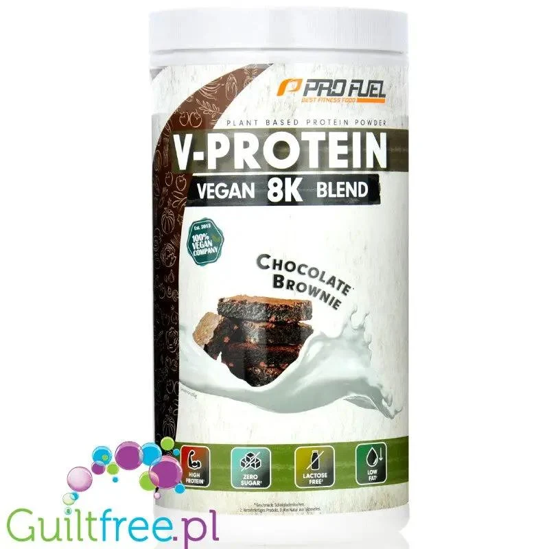 Pro Fuel V-Protein 8K Chocolate Brownie 0,75kg - wegańska odżywka białkowa o smaku czekoladowego brownie