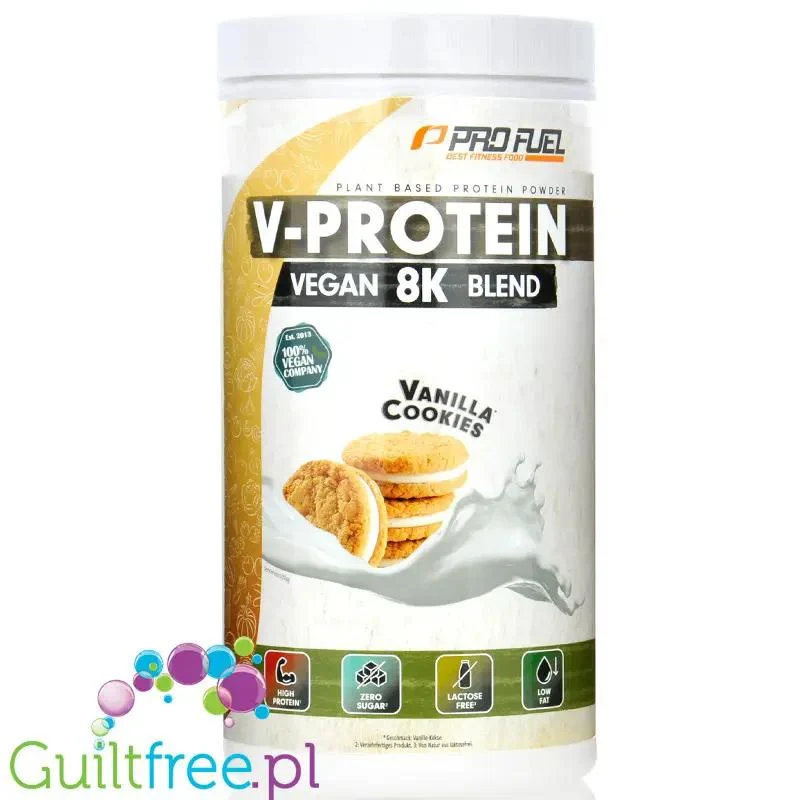 Pro Fuel V-Protein 8K Vanilla Cookies 0,75kg - wegańska odżywka białkowa o smaku waniliowych ciasteczek