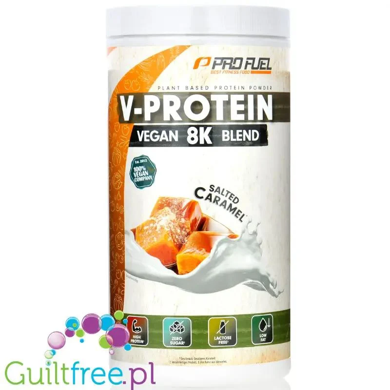 Pro Fuel V-Protein 8K Salted Caramel 0,75kg - wegańska odżywka białkowa o smaku solonego karmelu
