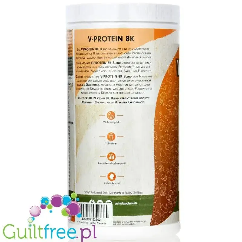 Pro Fuel V-Protein 8K Salted Caramel 0,75kg - wegańska odżywka białkowa o smaku solonego karmelu
