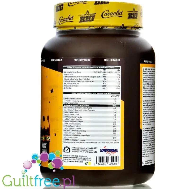BIG® Micellar Casein, Cacaolat® 1kg - kazeina z ZMA, smak Mleko Czekoladowe jak Nesquik