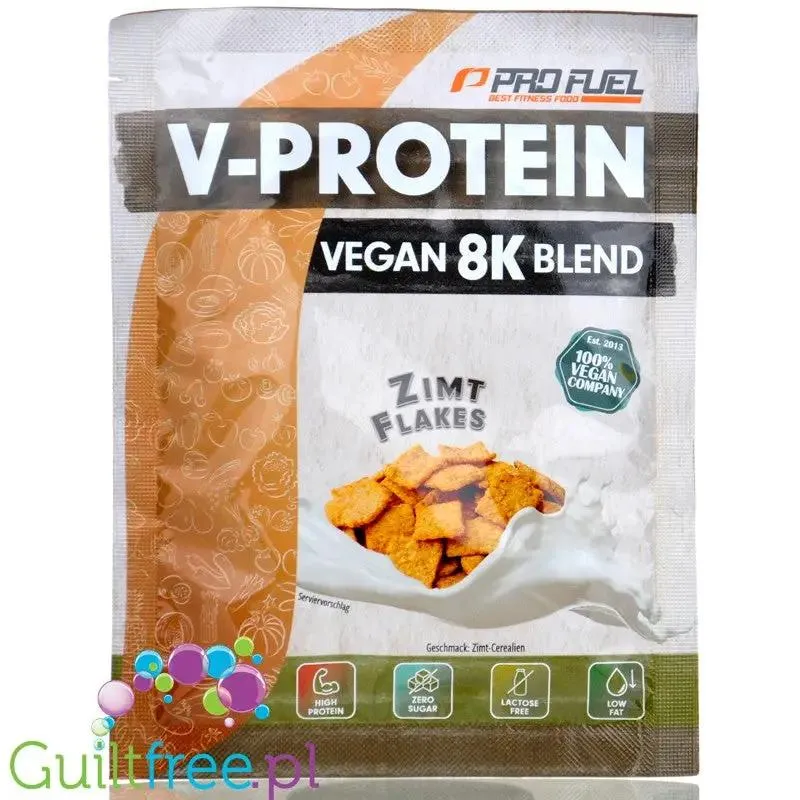 Pro Fuel V-Protein 8K Cinnamon Flakes 30g - wegańska odżywka o smaku płatków cynamonowych