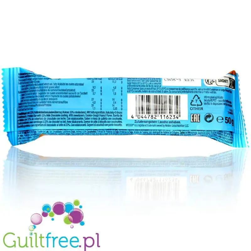Weider Joe's Soft Bar Cookie Dough Peanut - baton proteinowy 198 kcal i 14g białka