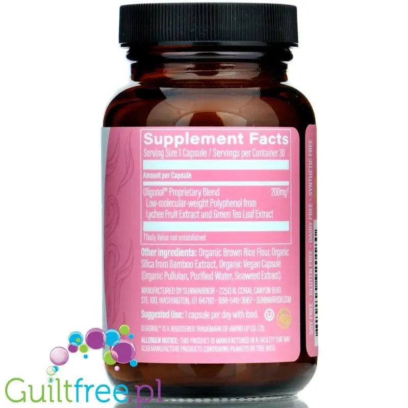 Sunwarrior Burn Weight Management - wegańskie kapsułki z Oligonol® z liczi i zielonej herbaty