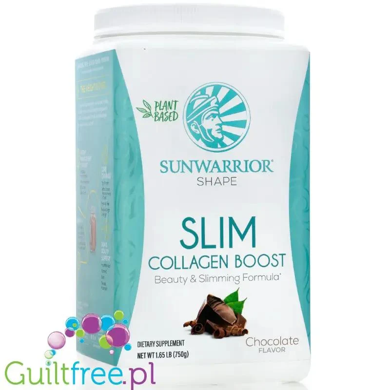 Sunwarrior Shape Slim Collagen Boost Beauty & Slimming Formula, Chocolate - wegańskie białko z formułą budującą kolagen