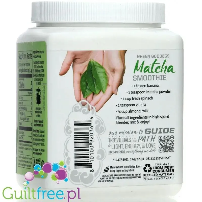 Sunwarrior Harvest Organic Matcha 300g - organiczna zielona herbata matcha w proszku