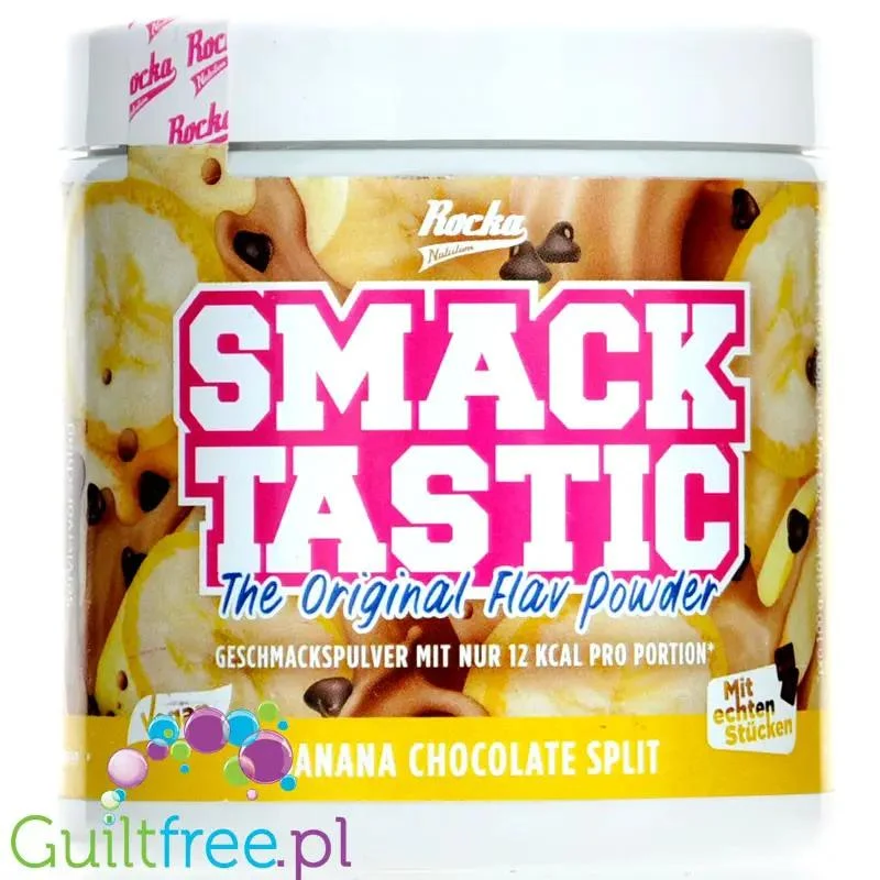 Rocka Nutrition Smacktastic Banana Chocolate Split 90g - słodzący aromat słodzący w proszku, Banan, Czekolada & Bita Śmietanka