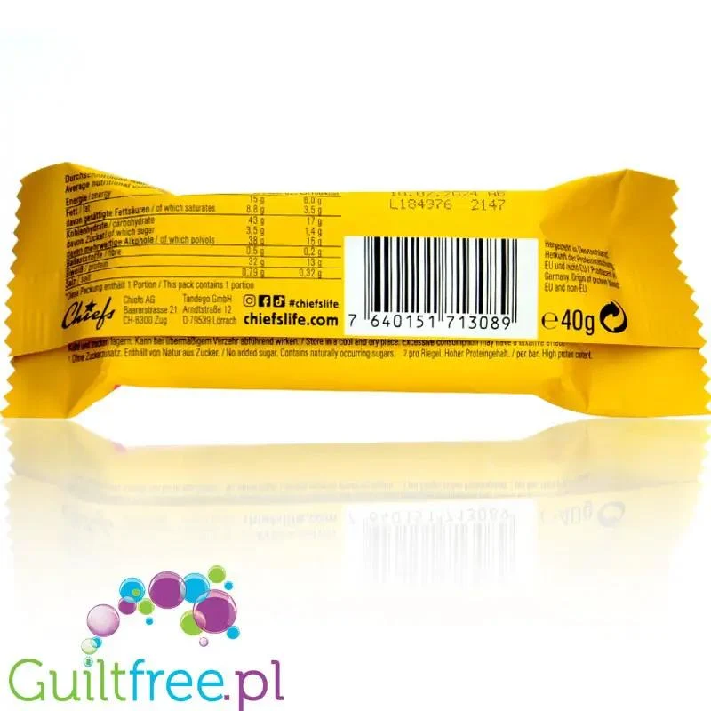 Chiefs Core Protein Bar Vanilla Cheesecake 150kcal - baton proteinowy 13g białka, smak Sernik Waniliowy